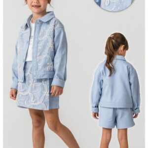 3'lü Şort Etek Ceketli Takım