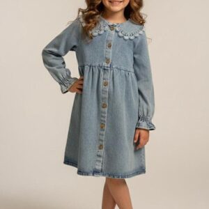 Kız Kot Elbise Bebe Yaka